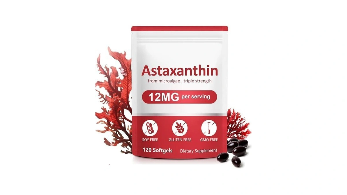 Vskzfsry Astaxanthin Supplements,12mg Astaxanthin Natural Anti-aging Formula - Supports Eyes,