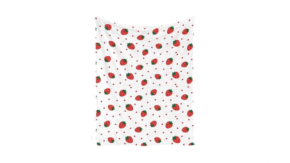 Ormis Strawberry Blankets For Adults Kids,50"x60"strawberry Fruit Throw Blanket For
