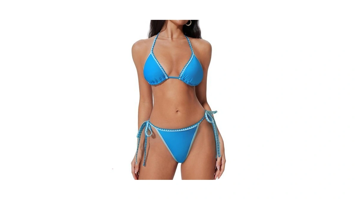 Suuksess Women Cheeky Halter String Bikini Sets Sexy Triangle Two