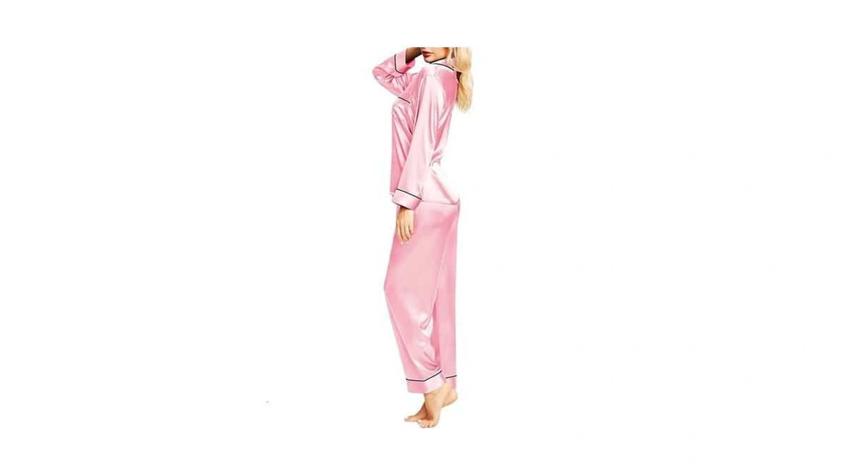Satin Silk Pajamas For Women Pajama Set With Long Sleeve