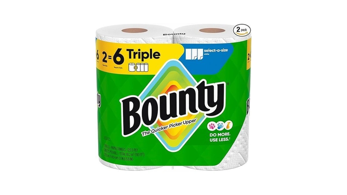 Bounty Select-a-size Paper Towels, White, 2 Triple Rolls = 6