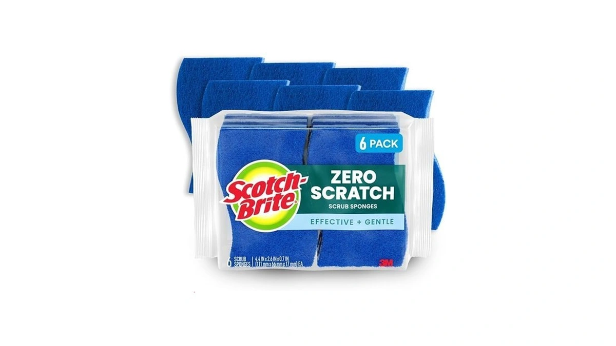 Scotch-brite Zero Scratch Scrub Sponge, 6 Kitchen Sponges For Cleaning