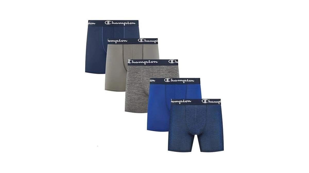 Champion Men's Performance Boxer Brief-5 Pack- With Moisture-wicking, Odor Control,