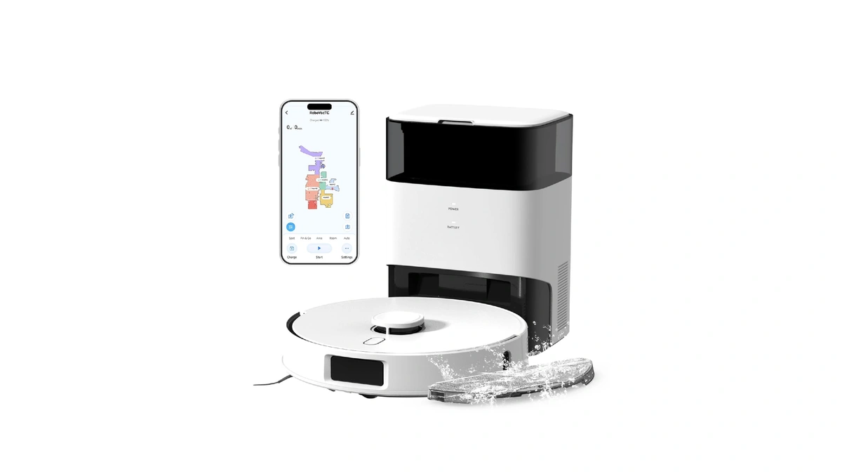 T30+ Robot Vacuum And Mop Combo With Self-emptying Station, 12000pa
