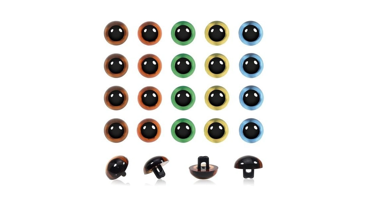 Toaob 20pcs Sew On Safety Eyes Buttons 10.5mm 5 Colors