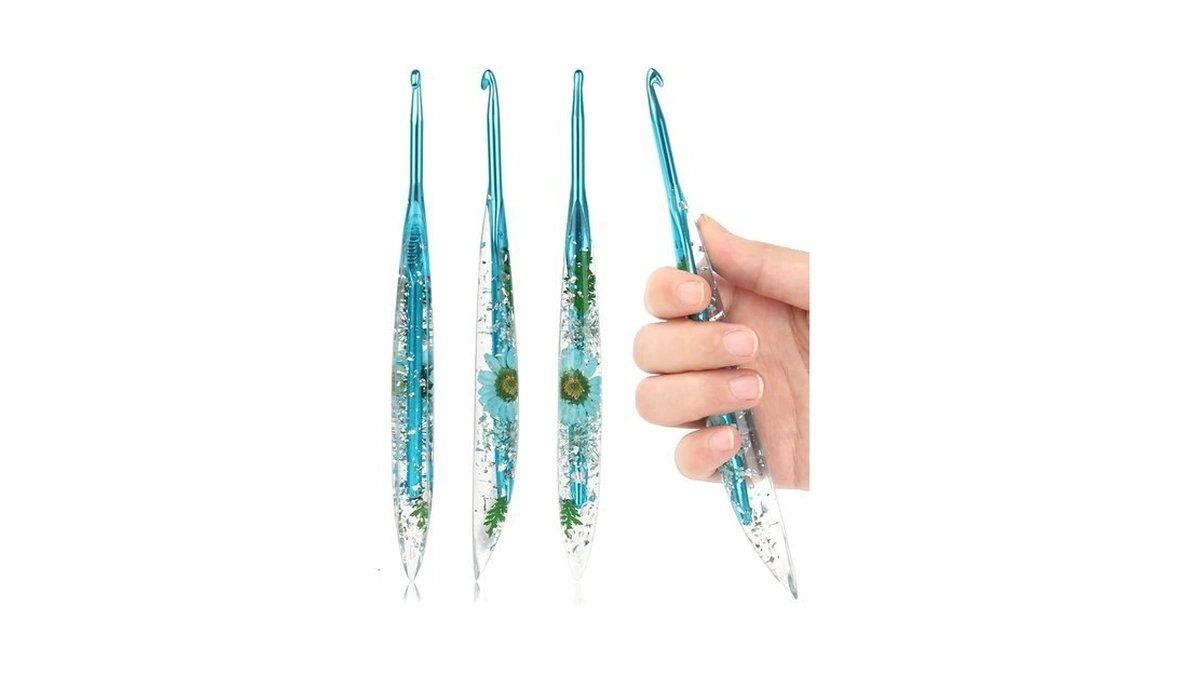 Coopay Crochet Hooks, 5mm Ergonomic Crochet Hook With Floral Plastic