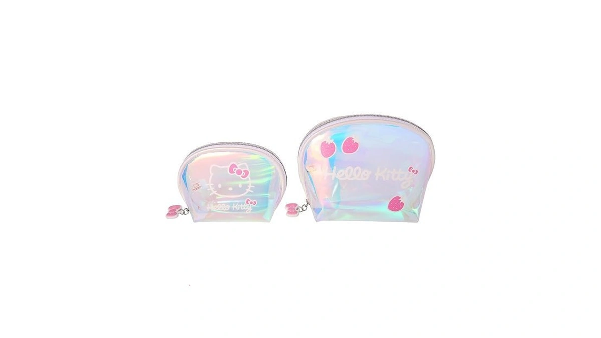 Hello Kitty Makeup Bag Set Official License, Large And Small