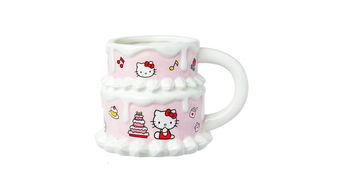 Silver Buffalo Sanrio Hello Kitty Cake Ceramic 3d Sculpted Mug,