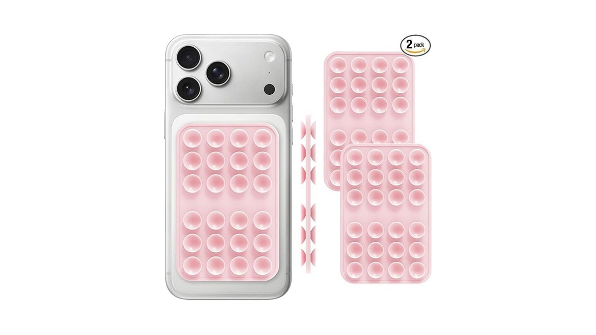 Topmadedouble Sided Suction Phone Case Adhesive Mount 2 Pack, Pink