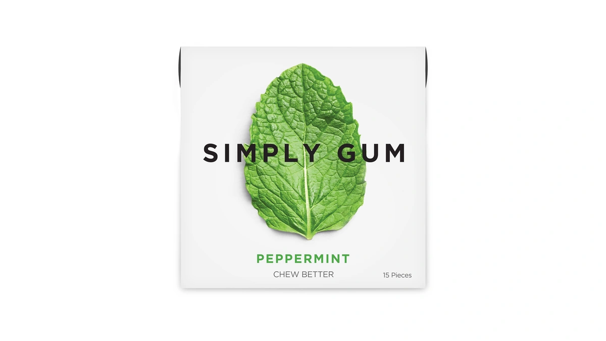 Simply Gum Peppermint, Plastic-free Natural Chewing Gum, Pack Of One