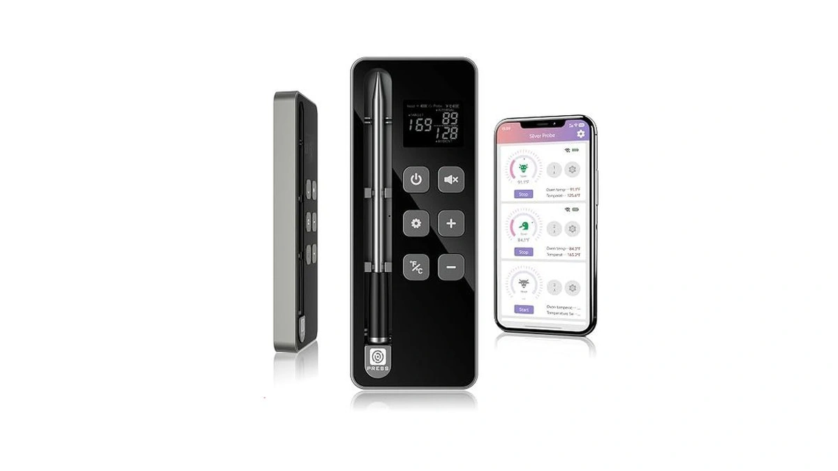 Smart Wireless Meat Thermometer With Display Base – Ultra-thin Heat-resistant