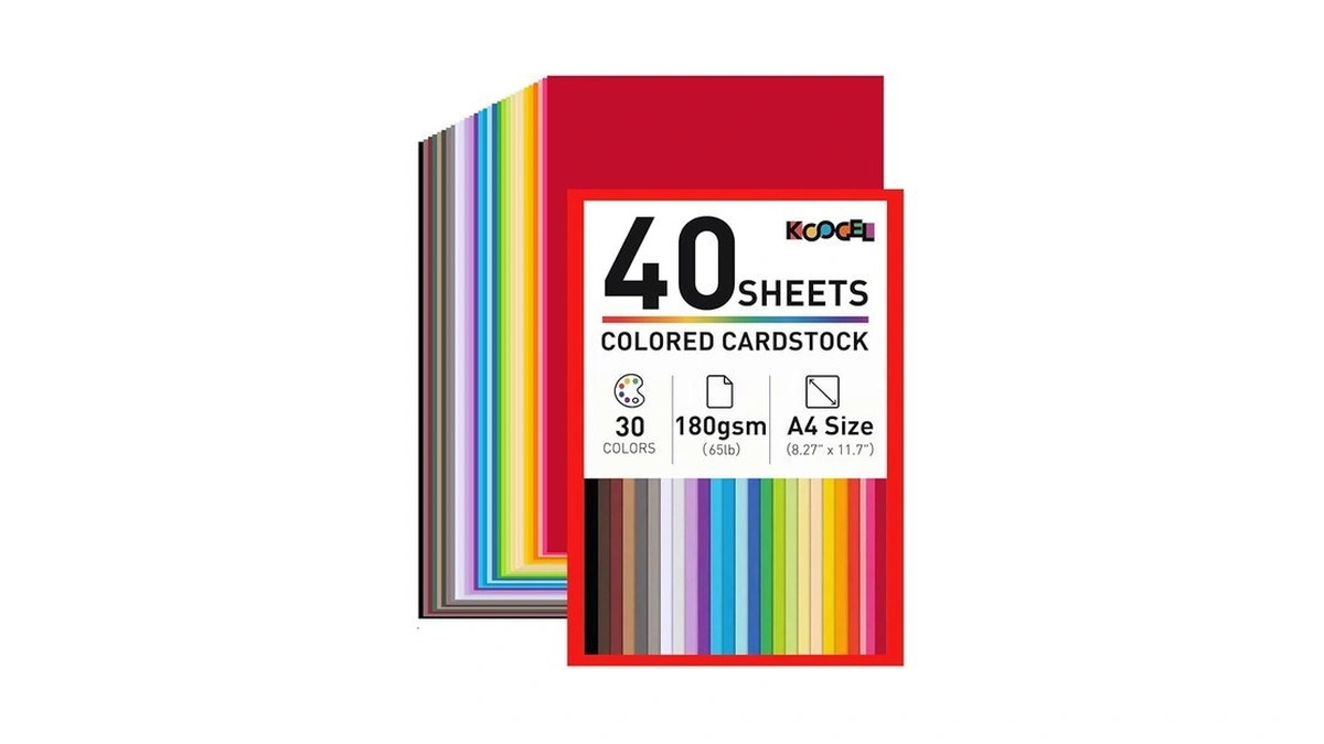 Koogel 40 Sheets Colored Cardstock, 8.27" X 11.7" (a4 Size)