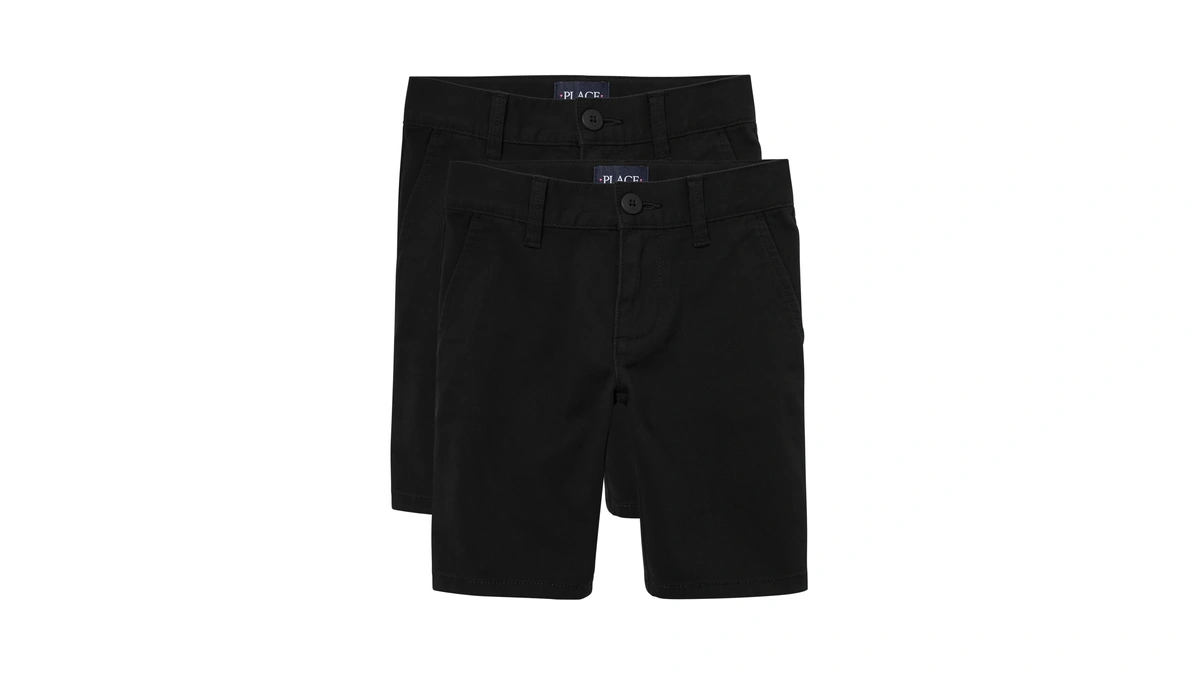 The Children's Place Girl's Chino Shorts, Black, 4