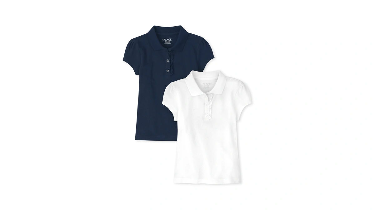 The Children's Place Girls Short Sleeve Ruffle Pique Polo Shirt,