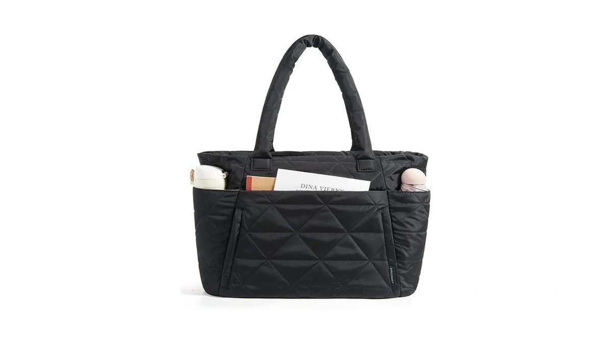 Bagsmart Tote Bag For Women, Puffy Tote Bag With Zipper,