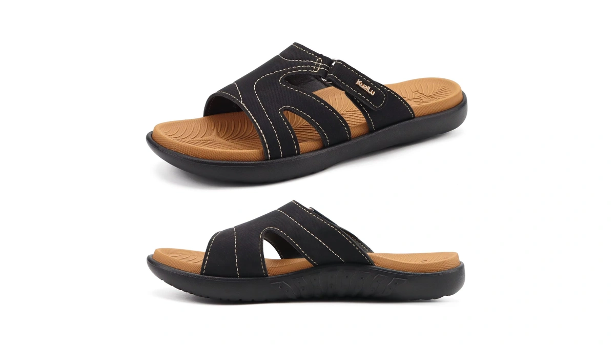 Kuailu Womens Fashion Orthotic Slides Ladies Lightweight Athletic Yoga Mat