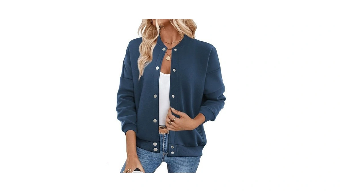 Gemlon Womens Button Down Sweatshirts Jackets Long Sleeve Casual Loose