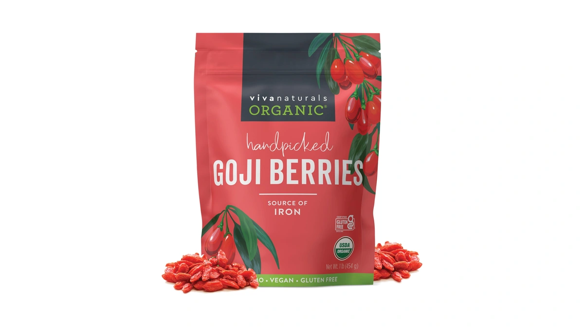Viva Naturals Organic Dried Goji Berries, 1 Lb (454 G)