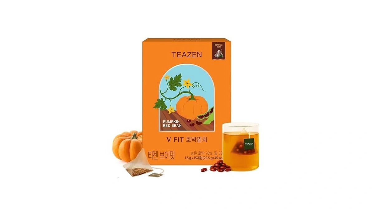 Teazen Pumpkin & Red Bean Tea Bags, 100% Natural Korean