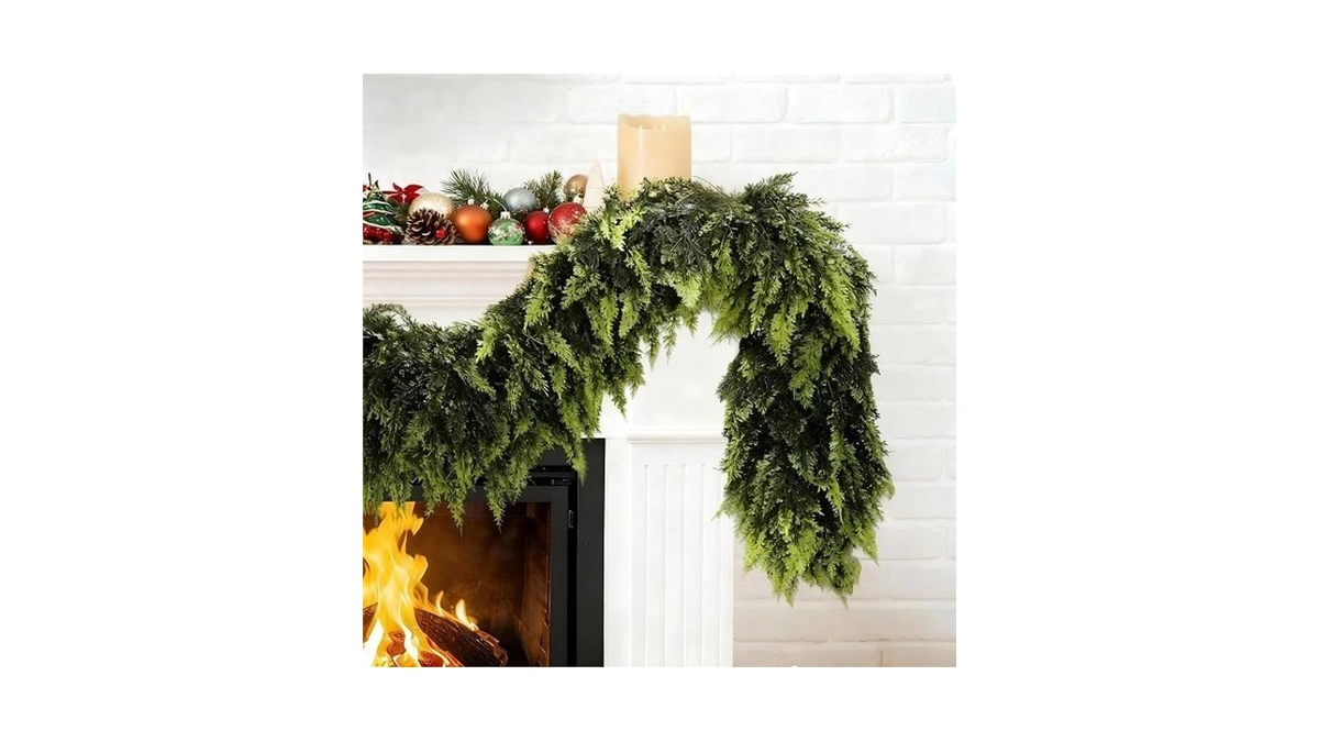 Cedar Garland, 1 Pack 6 Ft Real Touch Christmas Greenery