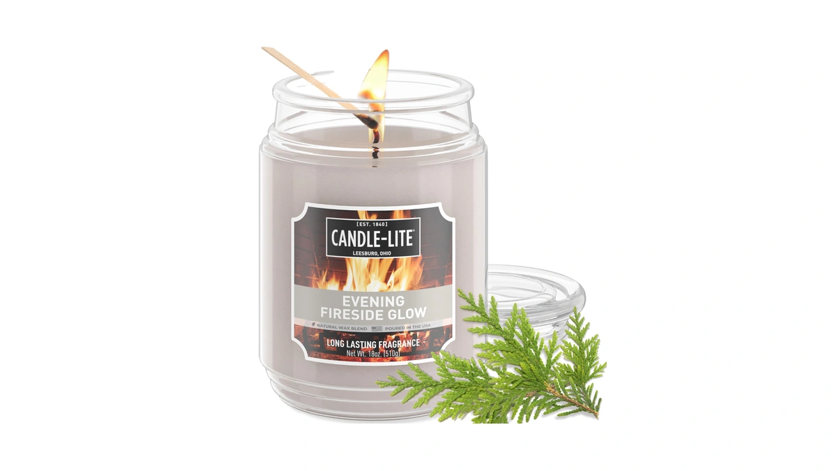 Candle-lite Fall Scented Candles, Evening Fireside Glow, 18 Oz Jar,