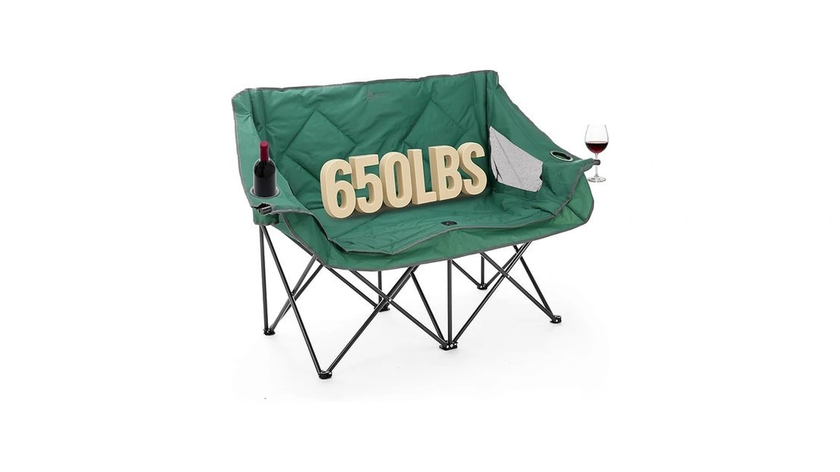 Arrowhead Outdoor Portable Folding Double Duo Camping Chair Loveseat W/