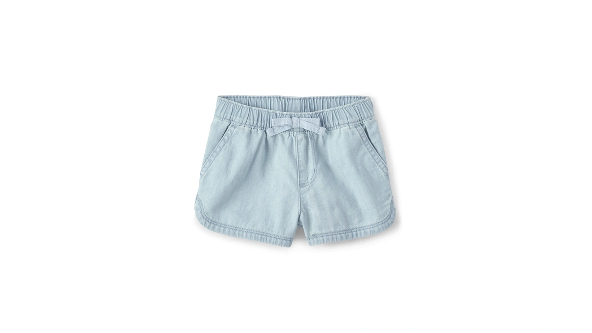 The Children's Place Baby Toddler Girls Denim Shorts, Tessa Wash,