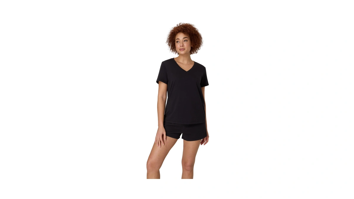 Hanes Women's Originals 2-piece Lounge Set, Supersoft V-neck Tee &