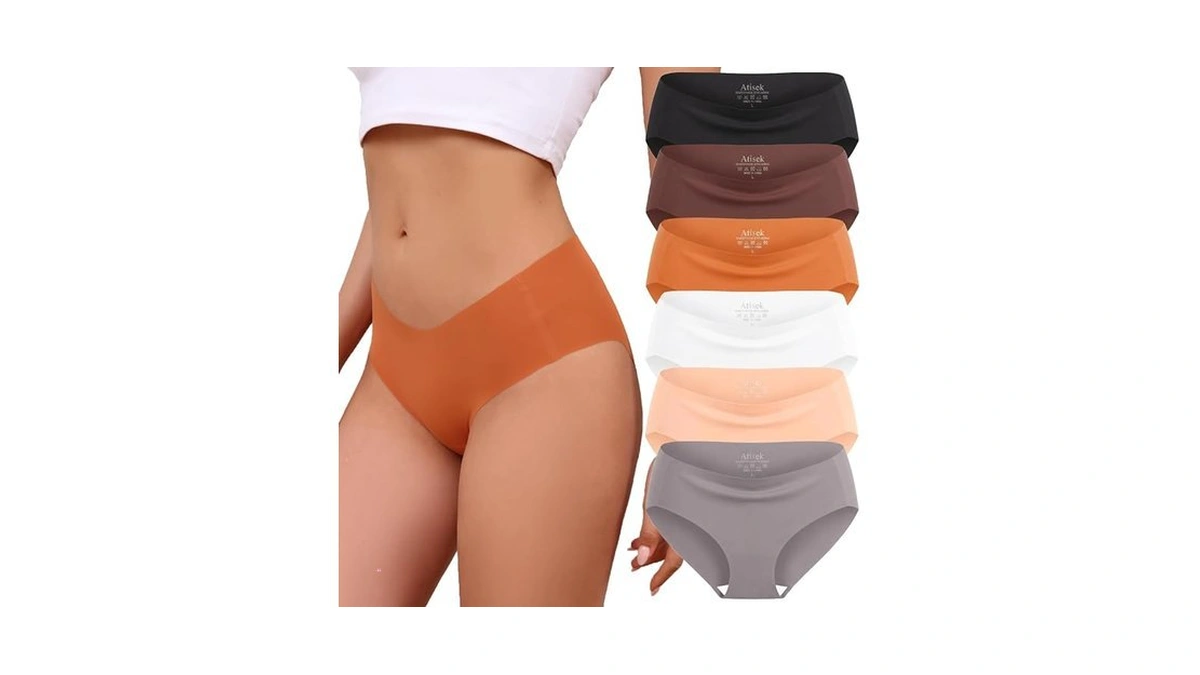 Atisek Mid Waist No Show Underwear For Women Seamless Full