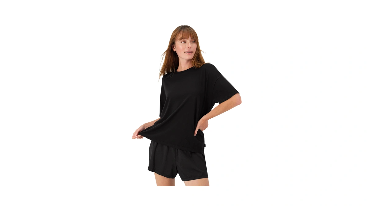Hanes Women's Originals Supersoft Boxy T-shirt & Sleep Shorts Set,
