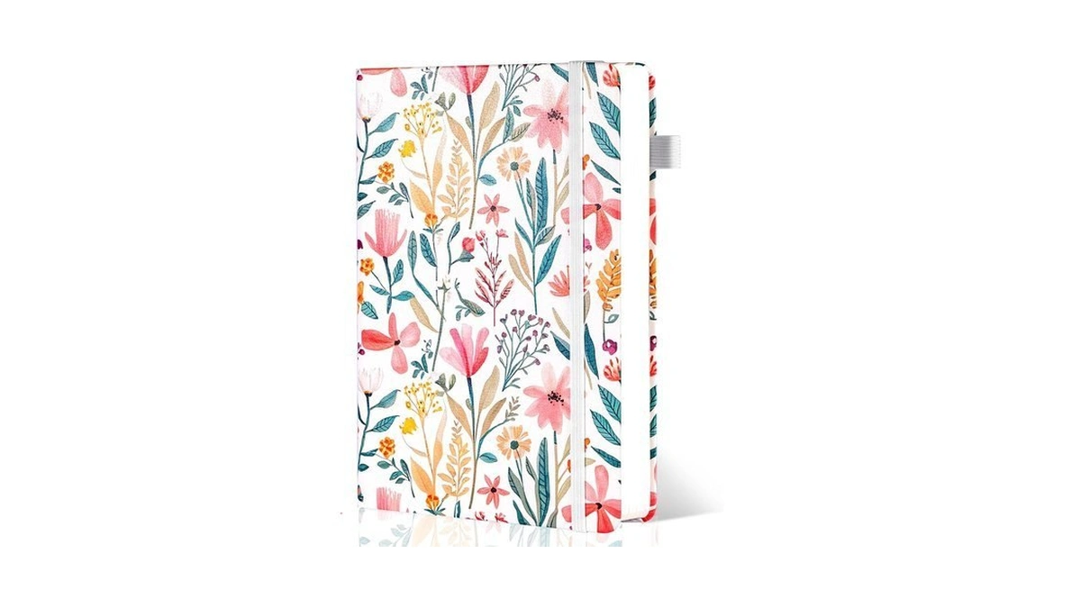 Cagie Floral Lined Journal For Women – A5 Hardcover Leather