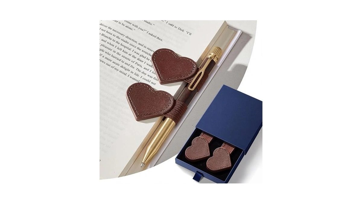 Amazon code: 2pcs Magnetic Leather Bookmarks With Gif