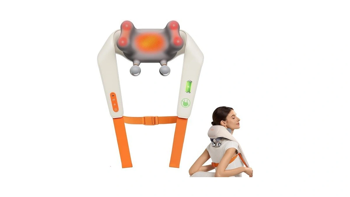 Ikeepfit Cordless Neck Massager With Heat, 6d Shiatsu Neck &