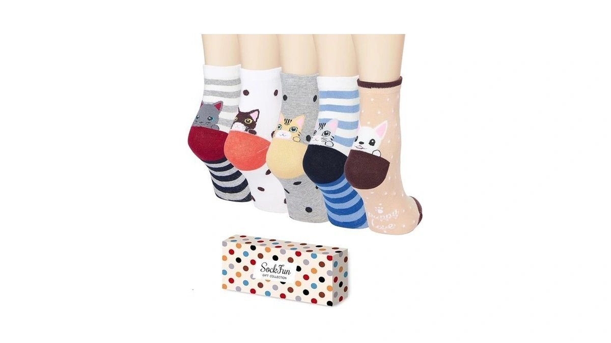 Cat Dog Socks For Women - Funny Colorful Cute Funny