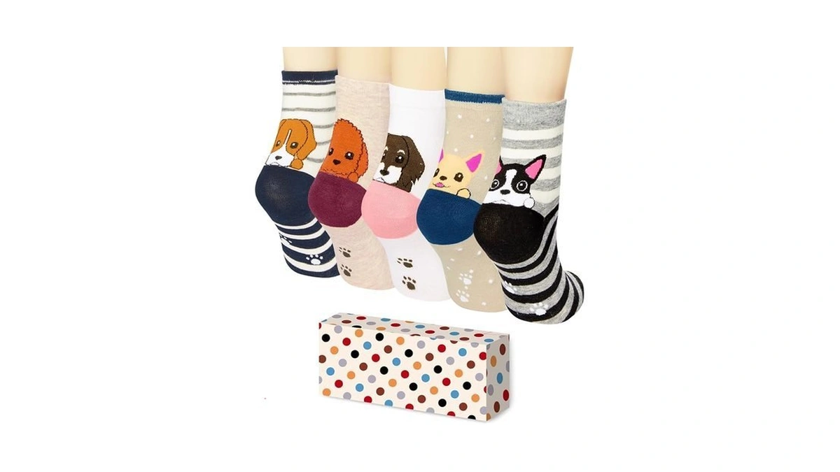 Funny Point Socks For Women - Cute Dog Animal Socks