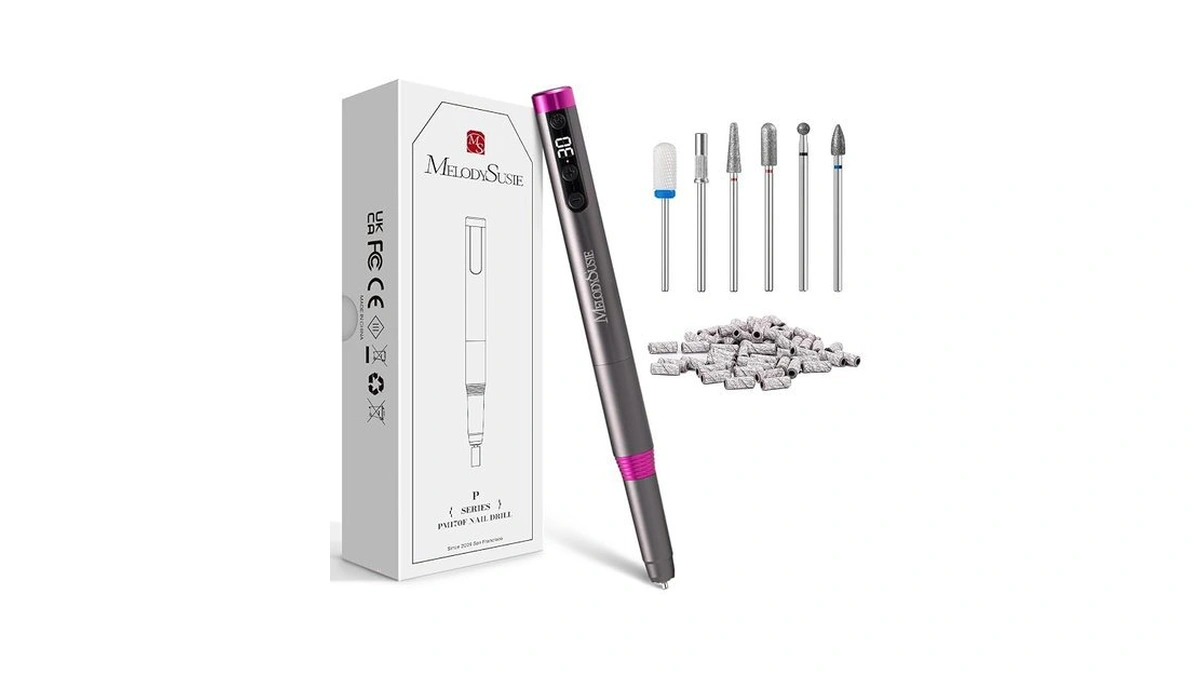 Melodysusie Pen-shaped Ultra-slim Cordless Nail Drill, Pm170f 30000rpm Portable Rechargeable