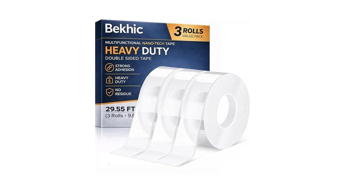 Bekhicยฎ Double Sided Tape Heavy Duty, Clear Mounting Tape Nano