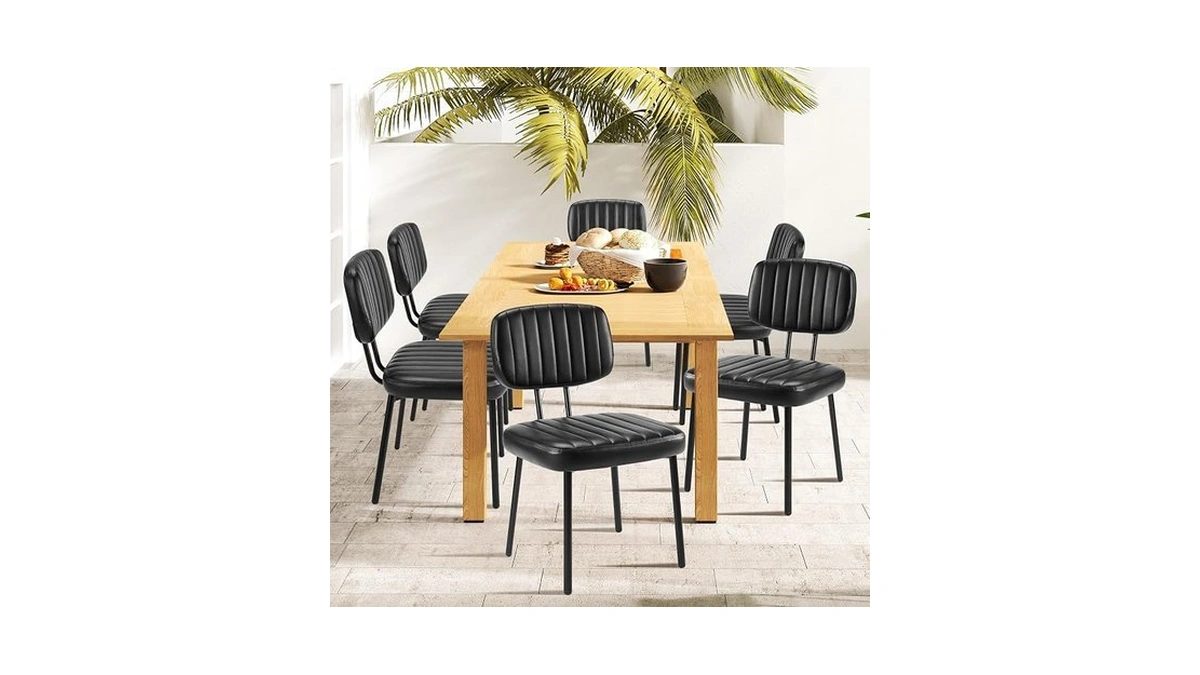 Dumos Dining Chairs Set Of 2, Upholstered Mid-century Pu Leather