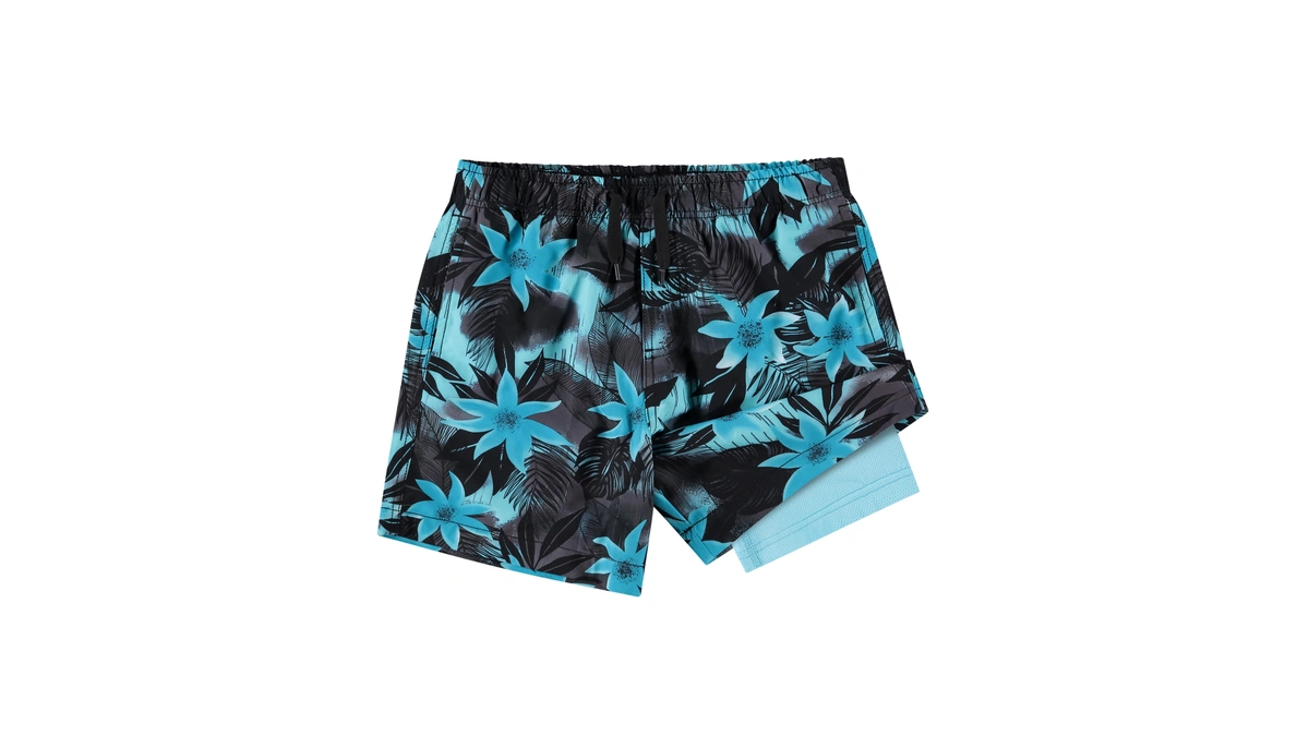 Kanu Surf Boys' Adventure Swim Trunks, Vibe Black/aqua