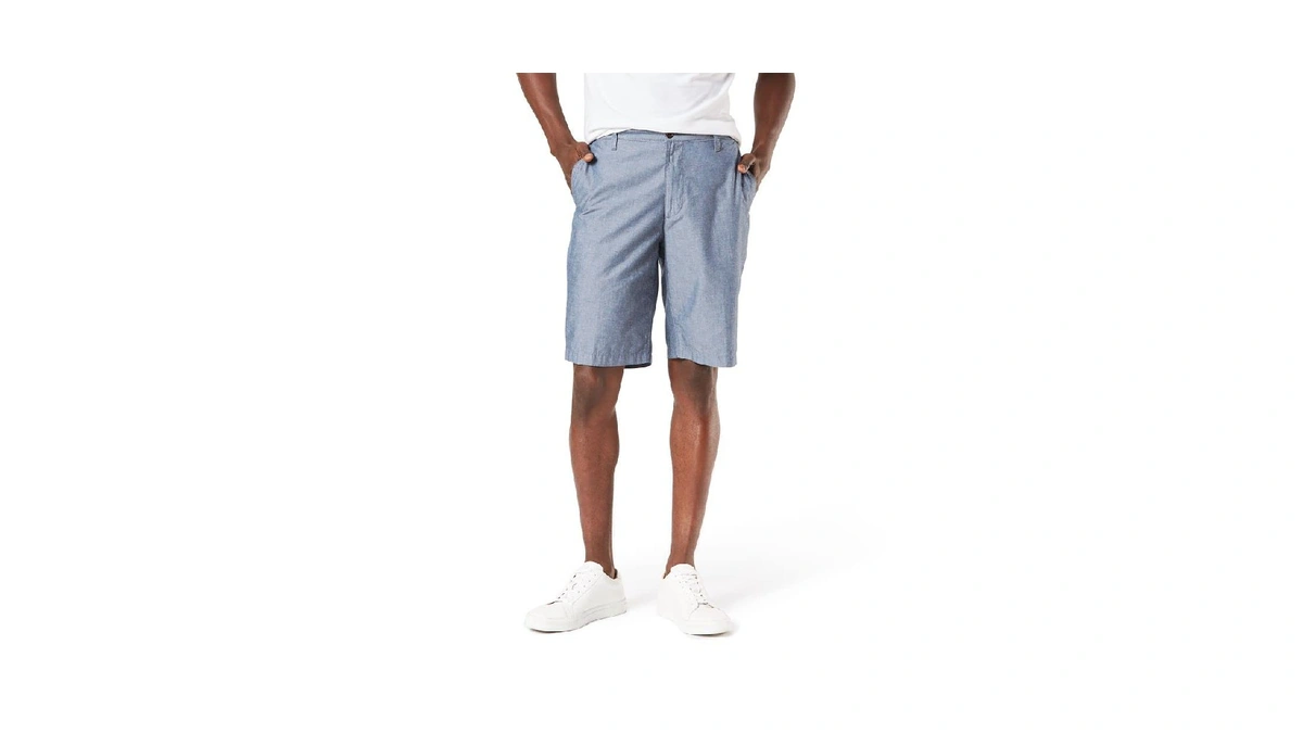 Dockers Men's Perfect Short Classic Fit 10.5", Chambray, 42