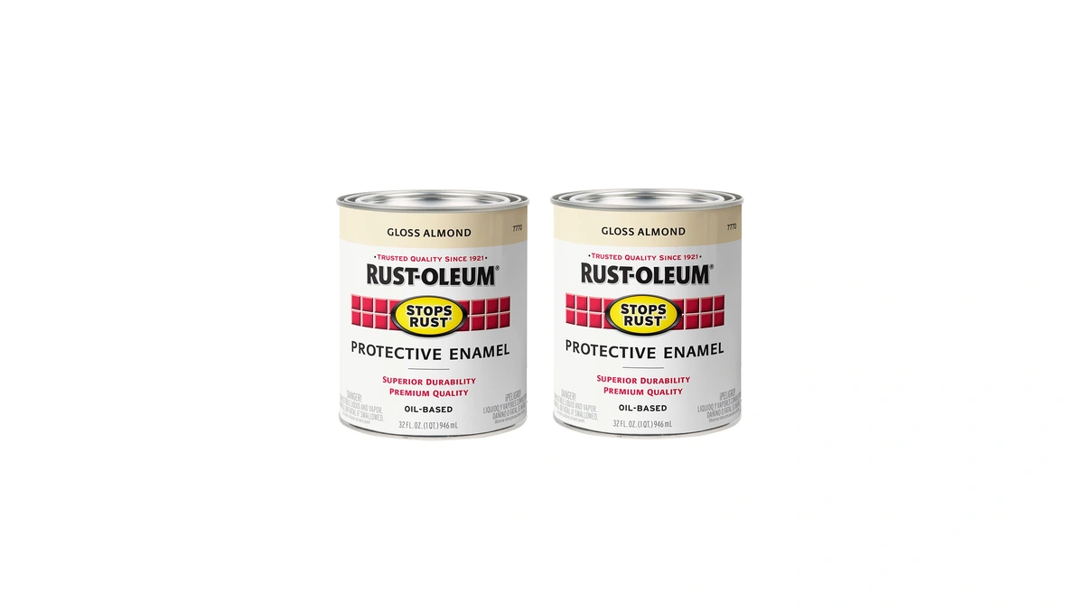 Rust-oleum 7770502-2pk Stops Rust Brush On Paint, Quart, Gloss Almond,