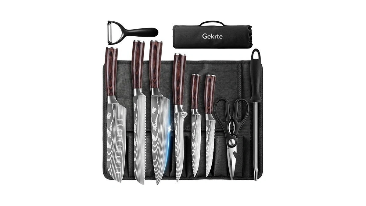 Kitchen Knife Set, 9 Pieces High Carbon Stainless Steel Chef