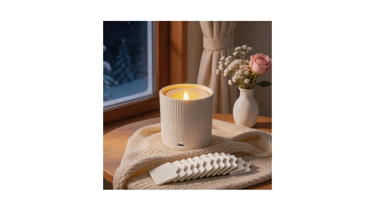 No-battery 2 In 1 Led Candle Waterless Diffuser And 3d