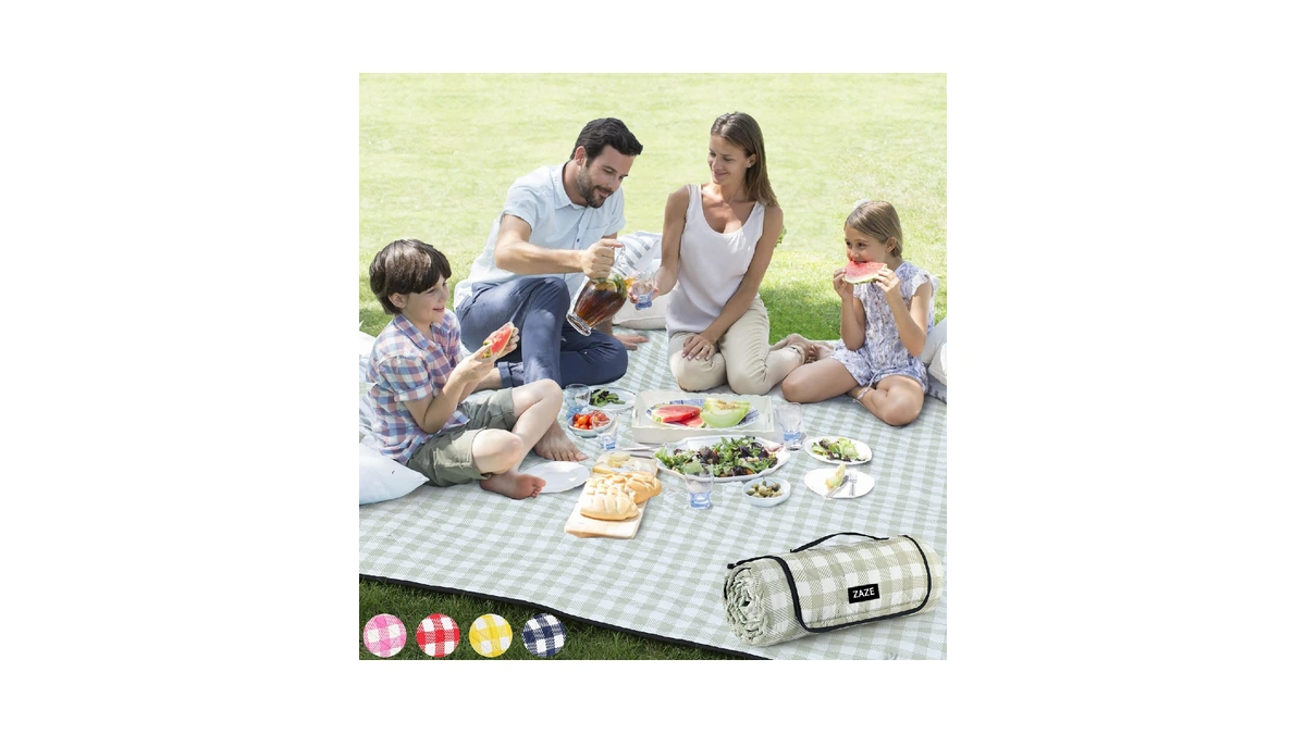 Zaze Extra Large Picnic Outdoor Blanket, 80''x80'' Waterproof Foldable Blankets