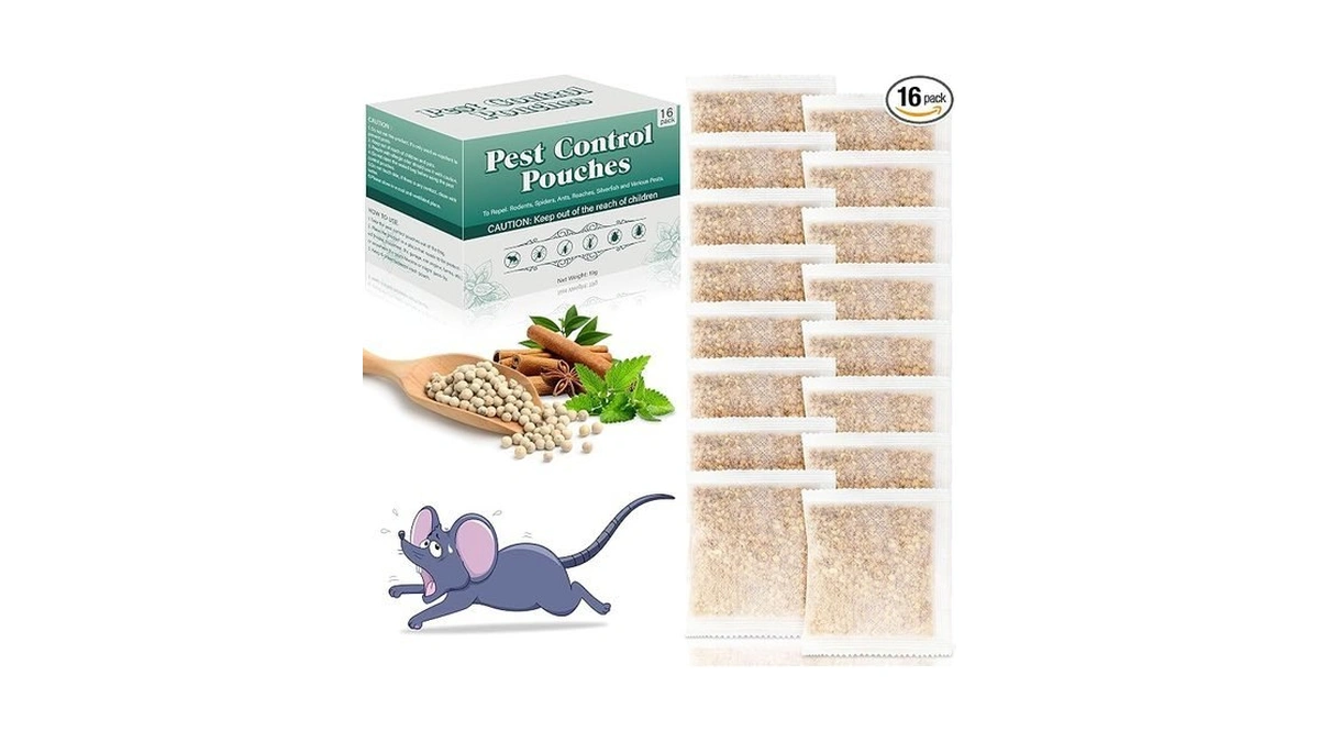 16 Pack Mouse Repellent Pouches Peppermint Oil Mice Deterrent For