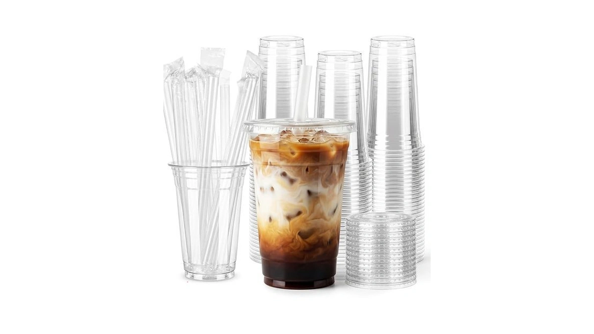 Saeuyvb 100 Pack - 20 Oz Clear Plastic Cups With