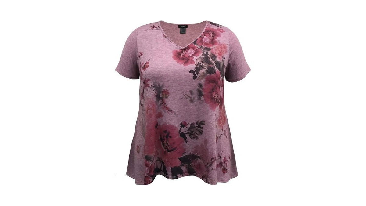 Leebe Women And Plus Size V Short Sleeve High-low Hem
