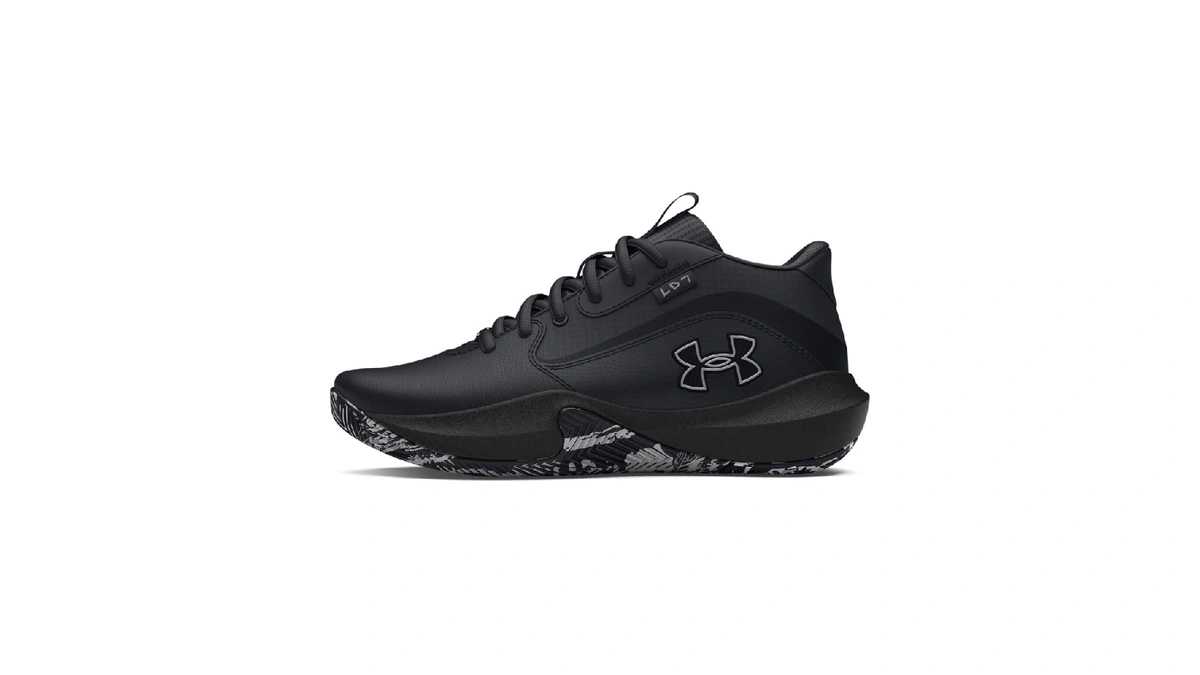 Under Armour Unisex Grade School Lockdown 7, (004) Black/black/metallic Silver,