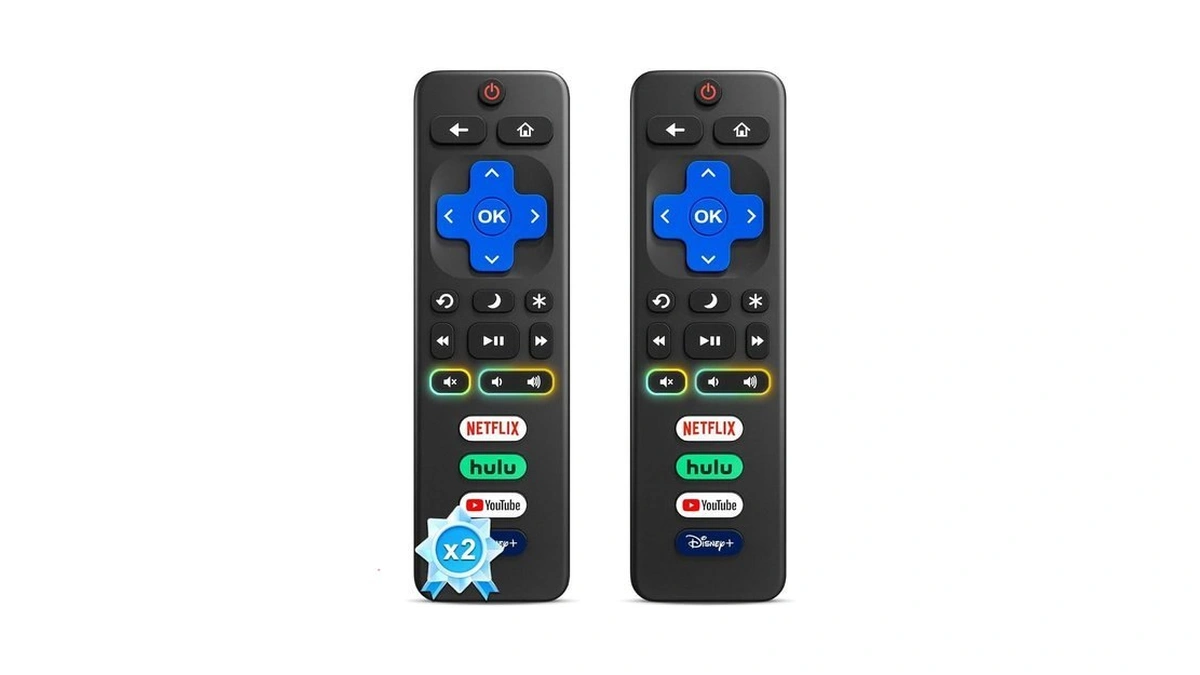 (pack Of 2) Replacement For Roku-tv-remote-control, For Tcl Roku/onn Roku/hisense