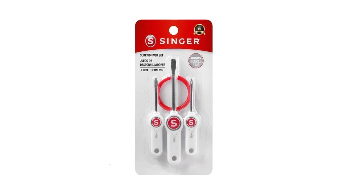 Singer 3-piece Screwdriver Set - Includes; 2 Flat Head, 1